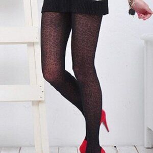 Pantyhose made for petite ladies - NEW! Leopard print in black